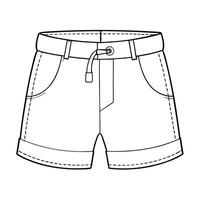 shorts, illustration line art vector