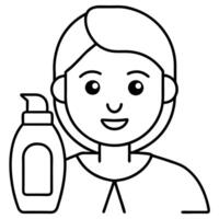 avatar cream, shampoo, face polish, illustration line art vector