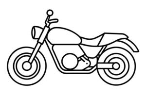 a motorcycle silhouette on white background, illustration line art vector