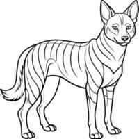 dingo line art, illustration line art vector