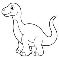 cute dinosaur coloring page shunosaurus, illustration line art vector