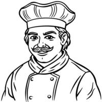 a cook, illustration line art vector