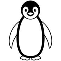 penguin images, illustration line art vector