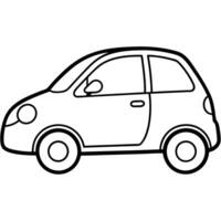 a compact city car with simple, rounded lines, perfect for urban mobility front view with smooth vector