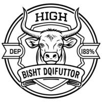a logo of a high quality beef distributor, illustration line art vector