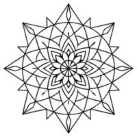 a delicate line-art mandala design, featuring intricate, symmetrical geometric patterns with vector