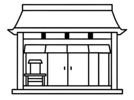 an old kyoto tiny shop front, illustration line art vector