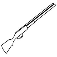 shotgun on a white background, illustration line art vector