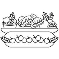 horizontal banner for a catering company, a set of bruschetta with vegetables and herbs, an vector
