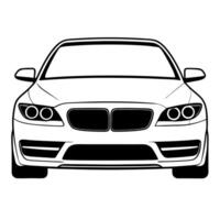 a high-quality art image of a sleek, modern bmw car, highlighting its iconic design, vector