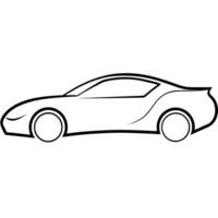 an image of race car silhouette with a white background, illustration line art vector