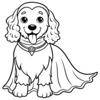 a cute curly-coated retriever puppy dog dressed in halloween ghost boo costume with smile for vector