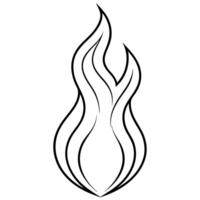 minimalist flame with layered, flowing lines, illustration line art vector