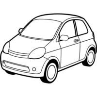 a compact hatchback with minimalist, rounded lines front view with an emphasis on city living, vector