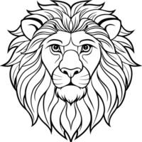 a lion art image withe white background, illustration line art vector
