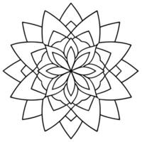 coloring pages for kids, bold line art, a lotus flower mandala with complex geometric lines and vector