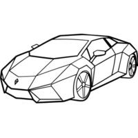 polygonal lamborgini car, clean lines and curves , art nouveau, illustration line art vector