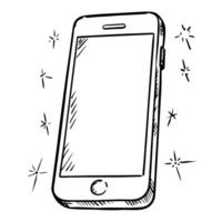 smartphone, illustration line art vector