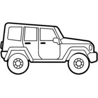 outline jeep car, illustration line art vector