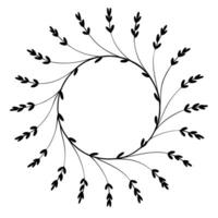 a soothing mandala with lavender sprigs forming a circular pattern clean, thin lines a calming and vector