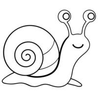 snail, illustration line art vector