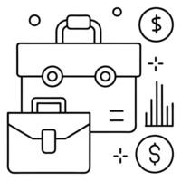 digital finance toolkit with white background, illustration line art vector