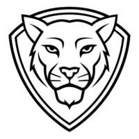 panther head esport logo symetry without shield, illustration line art vector