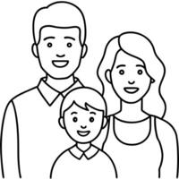 a family, illustration line art vector