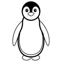 cute penguin, illustration line art vector