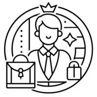 finance icon for business on white background, illustration line art vector