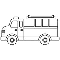 simple fire engine, illustration line art vector