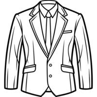 suit on white background, illustration line art vector