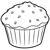 a detailed image of a freshly baked blueberry muffin, sprinkled with powdered sugar, vector