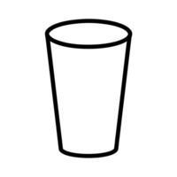 a glass of milk, icon, minimalist, white background, illustration line art vector
