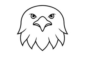 bald eagle head icon on white background, illustration line art vector