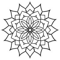 mandala design on white background, illustration line art vector