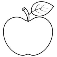 apple coloring book from sketch to colorful realitythere will be long leaves branches with vector