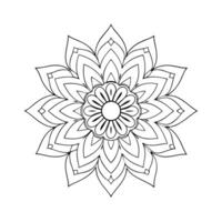 coloring page for adults, mandala design, clean line art, white background, no shading, vector