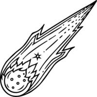 comet, illustration line art vector
