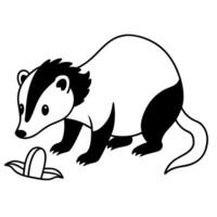 hamster digging the badger is in a low stance, using its powerful front claws to dig into vector