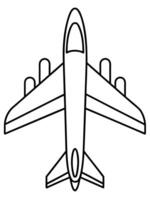 airplane bold outline black and white full seeable for kids good to color, illustration line vector