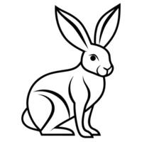 A black and white drawing of a rabbit vector