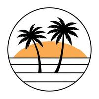 Palm trees in the ocean vector