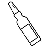 A bottle of alcohol is shown in a line drawing vector