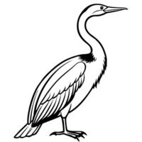 Heron bird coloring pages vector