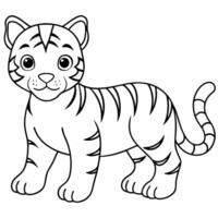Tiger coloring pages for kids vector