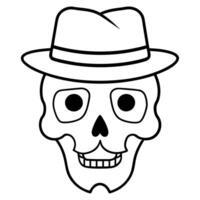 A skull wearing a hat and a mustache vector