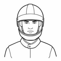 A man in a helmet coloring page vector