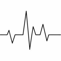 A black and white line drawing of an ecg vector