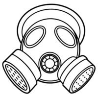 Gas mask coloring page vector